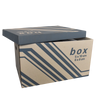 Kép 1/4 - Archiváló konténer karton doboz fedeles 52x35x30cm, külön záródó levehető fedéllel Fornax