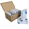 Kép 3/4 - Archiváló konténer karton doboz fedeles 54x36x25cm, felfelé nyíló tetővel Bluering® barna