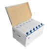 Kép 3/4 - Archiváló konténer karton doboz fedeles 54x36x25cm, felfelé nyíló tetővel Bluering® fehér-kék