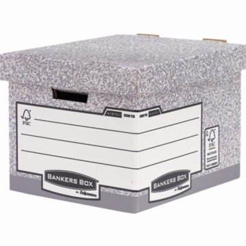 Archiváló konténer, karton, standard, Fellowes® Bankers Box System, 10 db/csomag, 