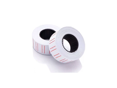 Árazószalag 22x12mm, fehér piros vonallal 25 tekercs/karton, MOTEX