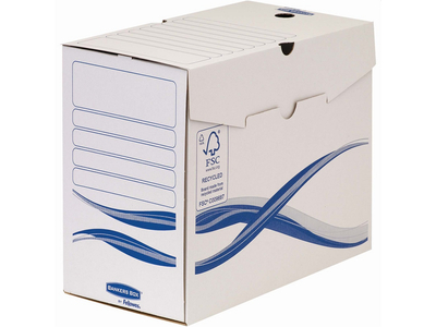 Archiváló doboz A4, 150mm, Fellowes® Bankers Box Basic, 10 db/csomag, kék-fehér