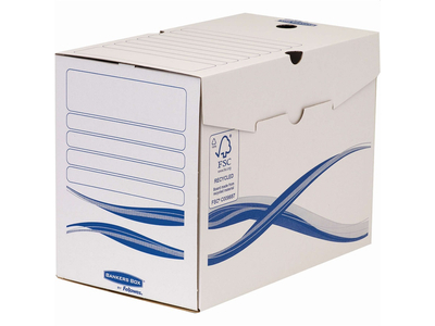 Archiváló doboz A4, 200mm, Fellowes® Bankers Box Basic, 10 db/csomag, kék-fehér