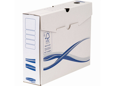 Archiváló doboz A4+, 80mm, Fellowes® Bankers Box Basic, 25 db/csomag, kék-fehér