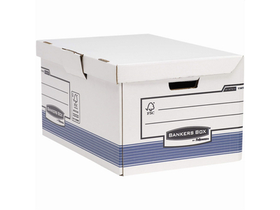 Archiváló konténer csapófedéllel, karton, 310 x 390 x 560 mm.,  Bankers Box System by Fellowes® 2 db/csomag, kék/fehér