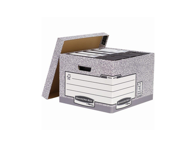 Archiváló konténer, karton, nagy, Fellowes® Bankers Box System, 10 db/csomag, 
