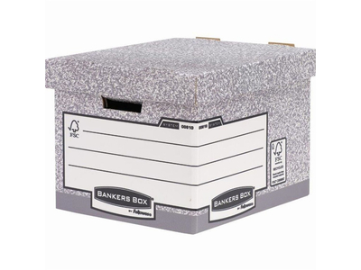 Archiváló konténer, karton, standard, Fellowes® Bankers Box System, 10 db/csomag, 