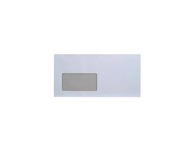 Boríték LC6/5 enyvezett bélésnyomott bal ablakos 35x90mm 114x229mm B20A20 külső záródású Bluering® fehér