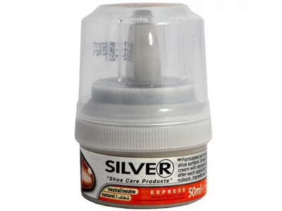 Cipőtisztító krém tégelyes 50 ml szivacsos Silver fekete