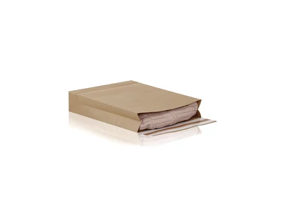 Csomagküldő webshop tasak 250x350x50mm, erős kraft papírból 250 db/doboz, E-green barna