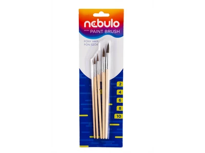 Ecset készlet natúr fa nyéllel 5 db/csomag, Nebulo