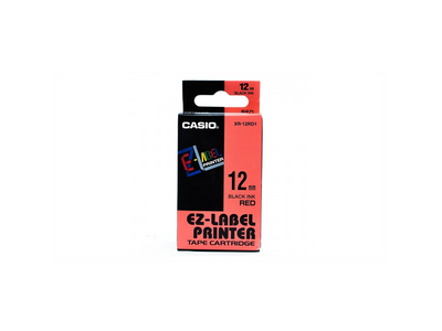 Feliratozógép szalag XR-12RD1 9mmx8m Casio piros/fekete