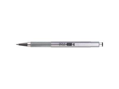 Golyóstoll 0,7mm, metál ezüst test, Zebra F-301A, írásszín kék