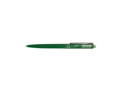 Golyóstoll 0,8mm, nyomógombos műanyag zöld test, Bluering® Z3, írásszín zöld