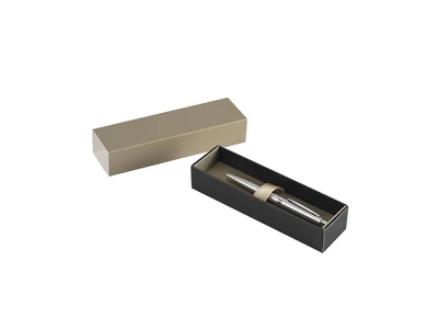 Golyóstoll 0,8mm, fém, rozsdamentes acél test, díszdobozban Bluering® Metal, írásszín kék