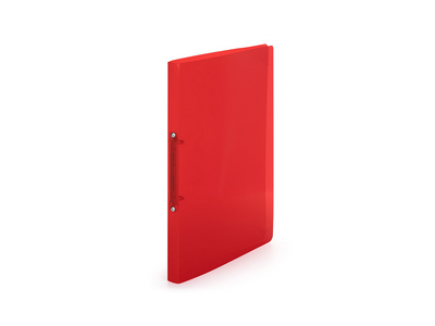 Gyűrűskönyv A4, 2 gyűrűs 2cm gerinc áttetsző PP,  Karton P+P Lines piros