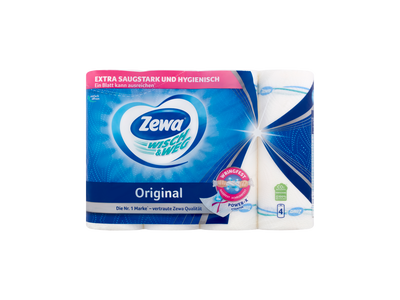 Háztartási papírtörlő 2 rétegű 4 tekercs/csomag Wish&Weg Original Zewa fehér