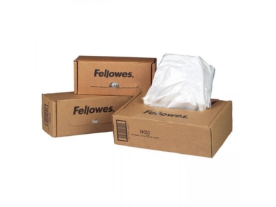 Hulladékgyűjtő zsákok iratmegsemmisítőhöz, 30 literes kapacitásig, Fellowes® 100 db/csomag, 