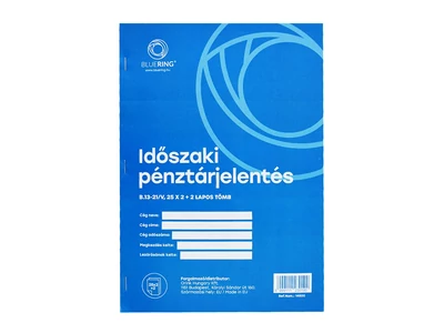 Időszaki pénztárjelentés A/4 álló 25x2+2lapos b.13-21/VX Bluering®