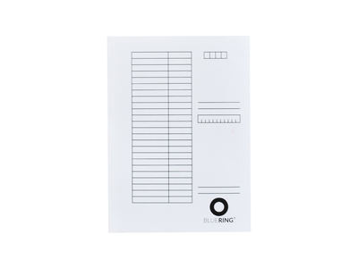Iratgyűjtő, táblázatos pólyás dosszié A4, 230g. karton Bluering® fehér