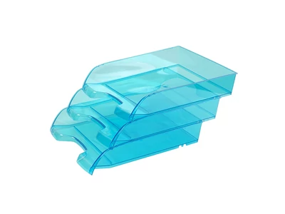 Irattálca műanyag 550 extra széles 345x270x67mm, Bluering®, áttetsző kék