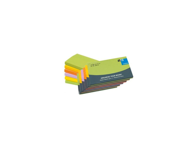 Jegyzettömb öntapadó, 75x125mm, 6x100lap, Info Notes, spring, zöld, sárga, narancs, lila
