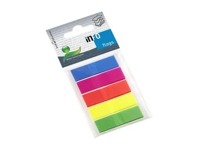 Jelölőcímke 12,5x43mm, 5x26lap, műanayag (5cb) Info Notes 5 klf. teleszín