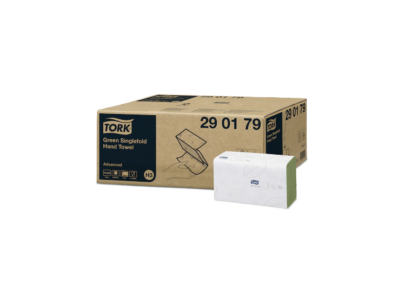 Kéztörlő 2 rétegű Z hajtogatású 250 lap/csomag 15 csomag/karton Singlefold H3 Tork_290179 zöld
