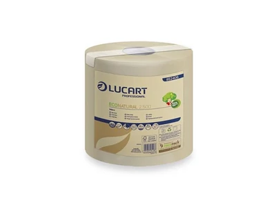 Kéztörlő 2 rétegű tekercses átmérő: 20 cm egyesével csomagolt 2.500 EcoNatural Lucart_852406 havanna barna
