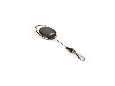 Névjegykártyatartó kihúzható karabineres, Durable with Snap Hook fekete
