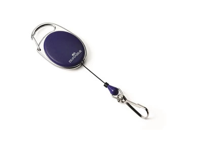 Névjegykártyatartó kihúzható karabineres, Durable with Snap Hook sötétkék