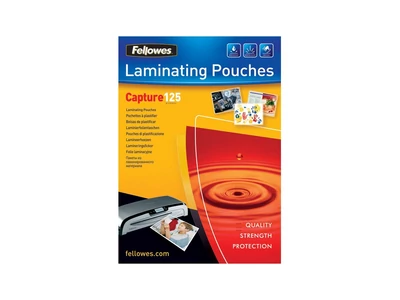 Lamináló fólia, 54x86mm, 125 mikron, fényes, 100 db/doboz, Fellowes®