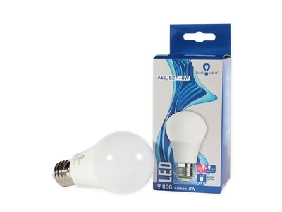 Led 8W A60, E27 806 lm 6500k Led izzó Blue Light