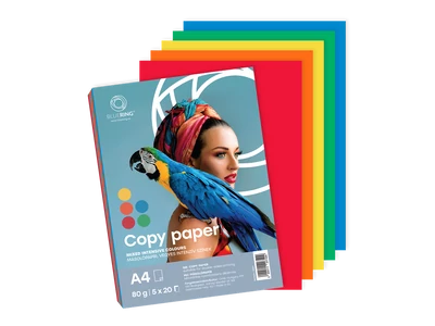 Másolópapír, színes, vegyes színek A4, 80g Bluering® 5x20 ív/csomag, intenzív színes