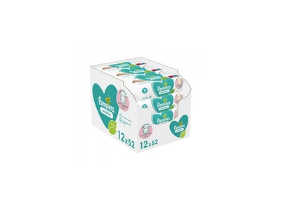 Nedves törlőkendő 12 x 52 lap/doboz Pampers Sensitive