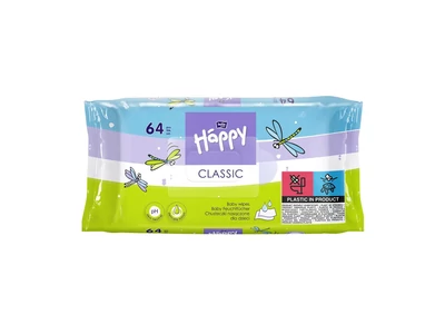 Nedves törlőkendő E-vitaminnal 64 lap/csomag Bella Happy Classic