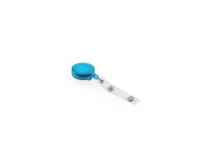 Névjegykitűzőhöz akasztós tartó, kék kihúzható kerek 60cm, zsinórral, patentos Bluering®