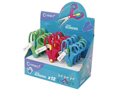 Olló 13cm, iskolai a fogón nyitás rásegítővel, Connect,