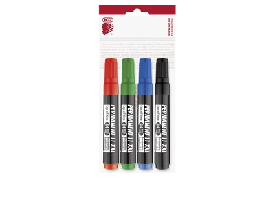 Alkoholos marker készlet, 3mm, kerek hegyű Ico 11XXL, 4 klf.szín 