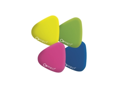 Radír Connect háromszögletű színes (sárga, zöld, rózsa, kék) 