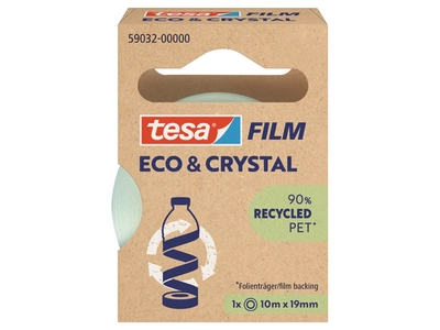 Ragasztószalag 19mmx10m irodai átlátszó újrahasznosított Tesa Eco & Crystal