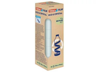 Ragasztószalag 19mmx10m irodai átlátszó újrahasznosított Tesa Eco & Crystal 8db/doboz