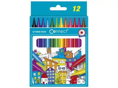 Rostirón, filctoll készlet, Connect kerek test, 12 klf. szín