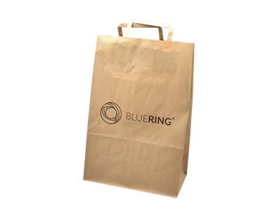 Szalagfüles papírtáska 32x15x44cm Bluering® barna