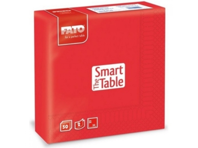 Szalvéta 2 rétegű 33 x 33 cm 50 lap/cs Fato Smart Table piros_82621700