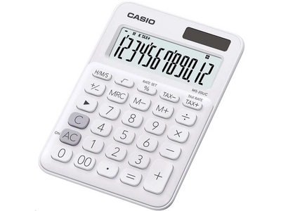 Számológép asztali 12 digit nagy kijelző Casio MS 20 UC fehér