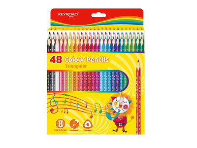 Színes ceruza készlet 18 cm háromszögletű Keyroad 48 klf. szín