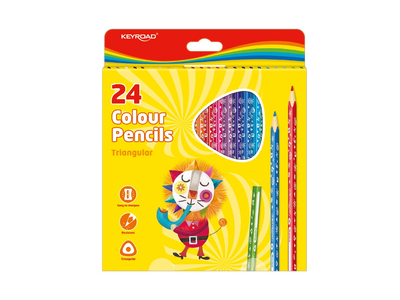Színes ceruza készlet háromszögletű Keyroad 24 klf. szín