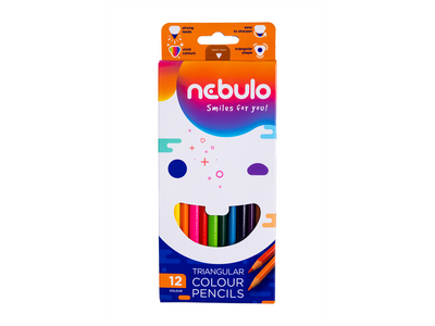 Színes ceruza készlet, háromszögletű Nebulo 12 klf. szín 
