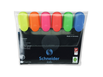 Szövegkiemelő készlet 1-5mm, Schneider Job 150. 6 klf. szín
